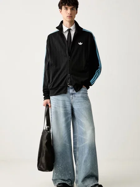 Bežecká mikina na zips Adidas Originals čierna
