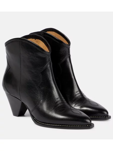 Cizme scurte Isabel Marant din piele negru