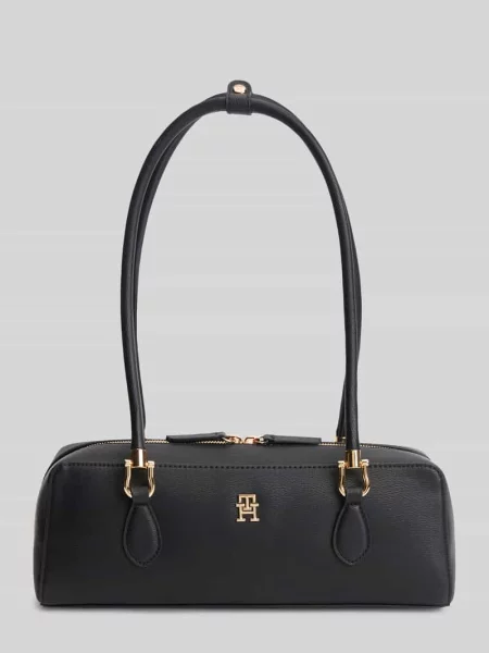 Torebka bagietka Tommy Hilfiger skórzana czarna