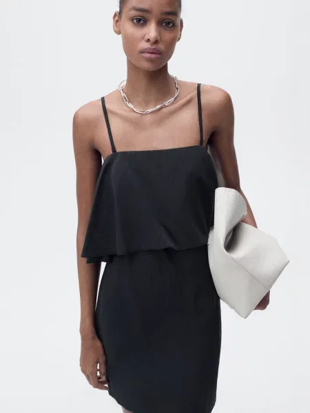 Сукня міні MANGO ліоцелл чорний