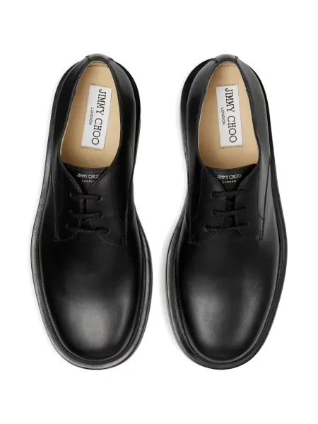 Pantofi derby Jimmy Choo cu șireturi din dantelă negru