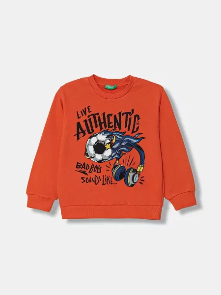 United Colors of Benetton mikina dětská oranžová