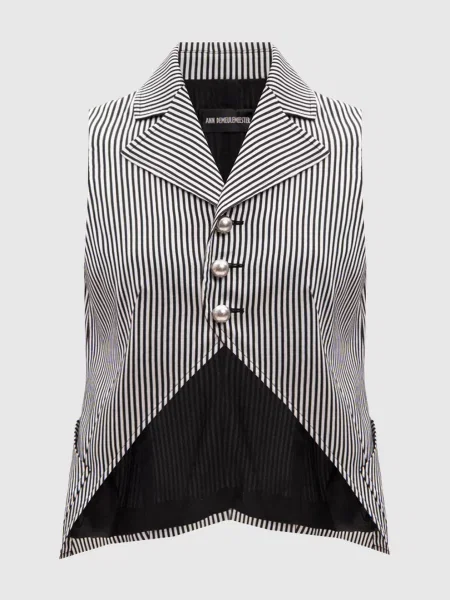 Жилет Ann Demeulemeester в полоску черный