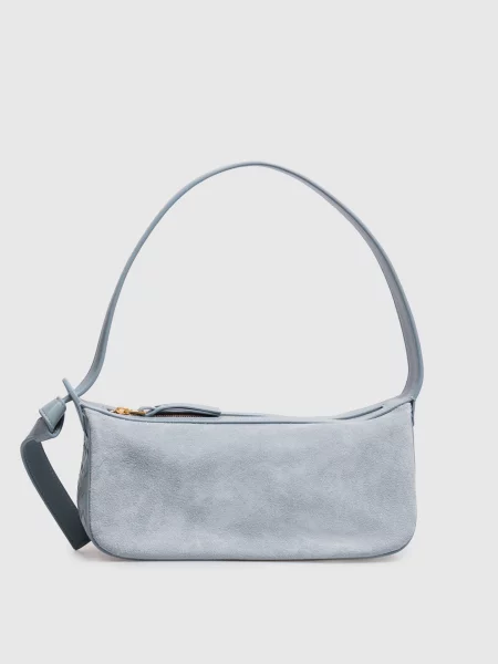 Замшева сумка Nodo Bottega Veneta блакитна
