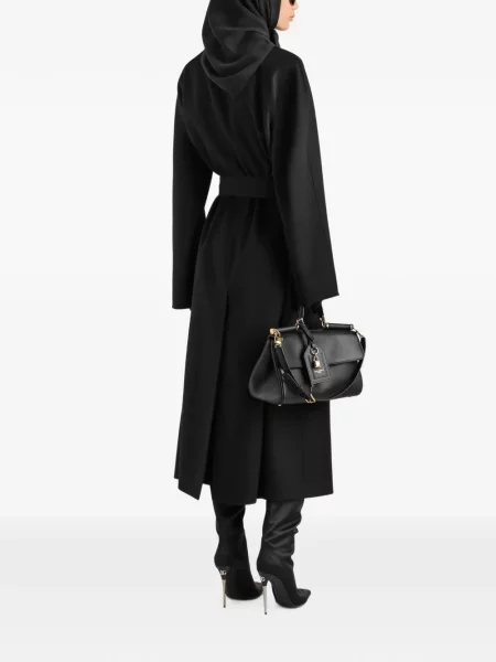 Trenci Dolce & Gabbana din cașmir cu două rânduri de nasturi negru
