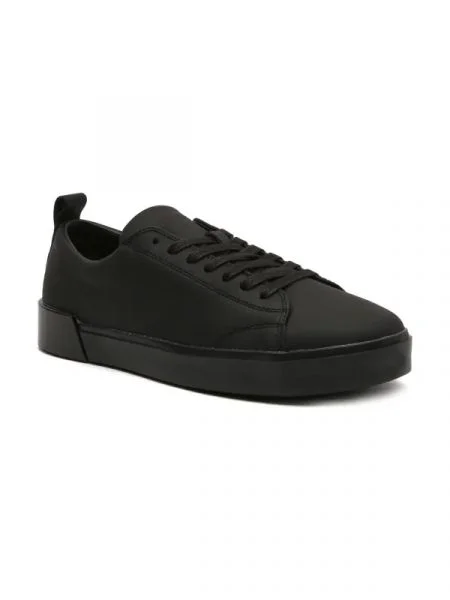 Sneakerși Calvin Klein cu șireturi din piele negru