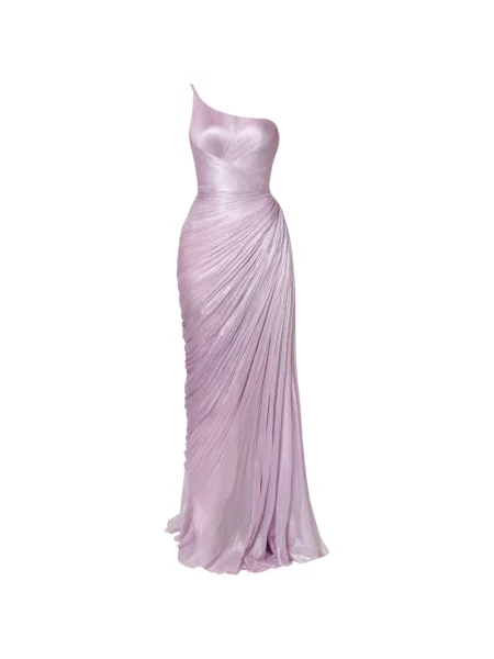 Rochie Iris Serban drapată cu un umăr gol violet
