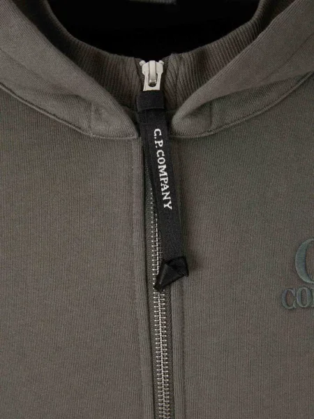 Суичър с качулка C.p. Company с автограф сиво