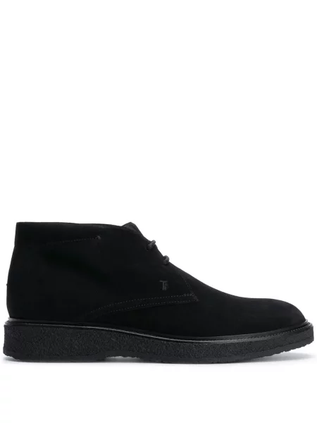 Botine Tod's cu șireturi fără toc din dantelă negru
