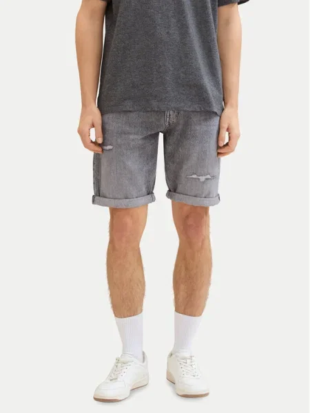 Tom Tailor Denim Pantaloni scurți de blugi gri