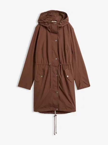 Parka z kapturem brązowa