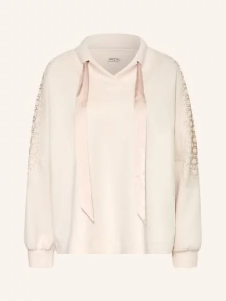 Marc Cain Bluza Z Kamieniami Ozdobnymi beige beżowa