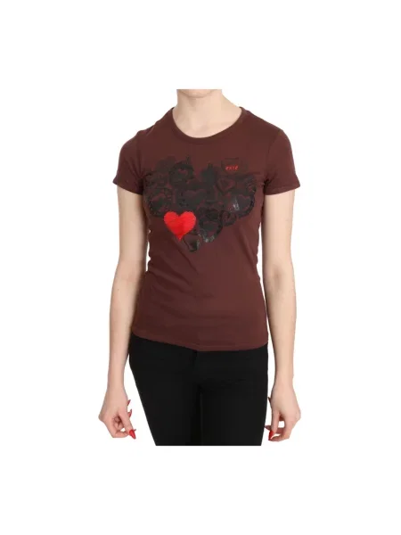 Koszulka Exte z krótkim rękawem brązowa