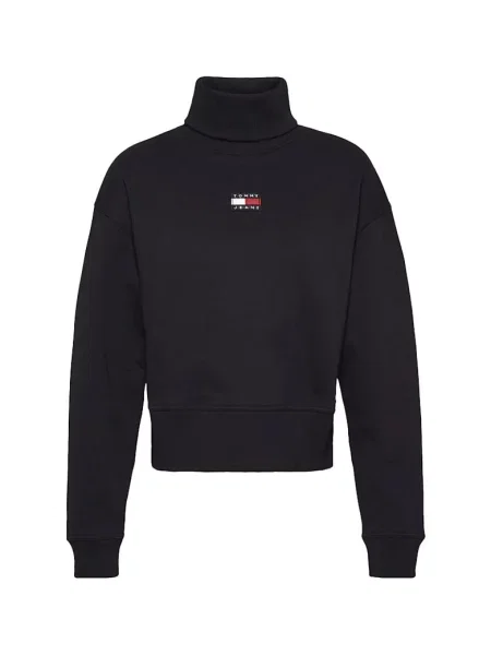 Sweter z golfem Tommy Hilfiger do golfa o skróconej długości czarny