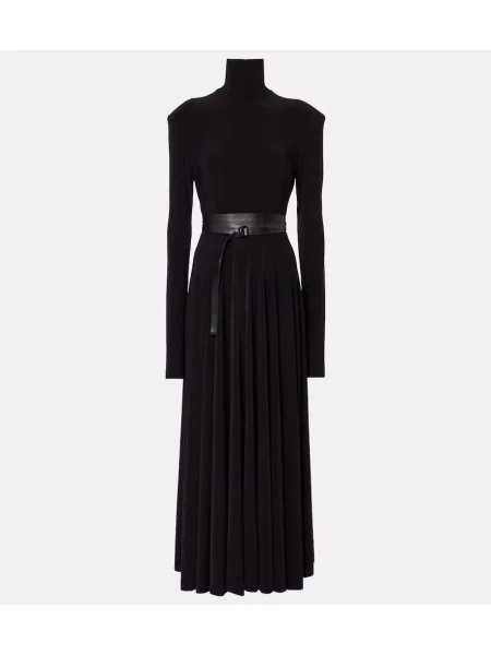 Golf sukienka midi Norma Kamali do kolan garniturowa czarna