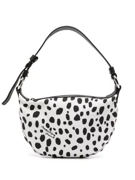 Torebka Moschino Jeans z nadrukiem biała