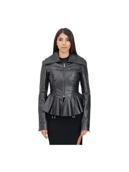 Kurtka jeansowa Versace Jeans Couture z baskinką czarna