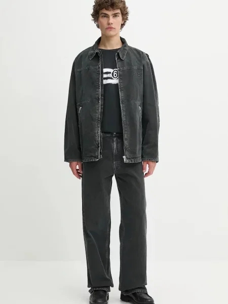 Maison Margiela kurtka jeansowa czarny przejściowa oversize szara