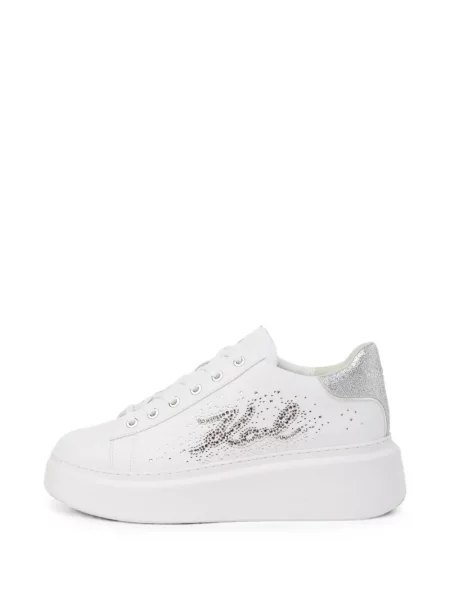 Stras sneakerși Karl Lagerfeld alb