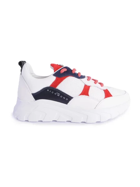 Sneakersy John Richmond sznurowane skórzane białe