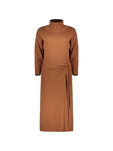 Rochie midi Yves Salomon până la genunchi de costum maro