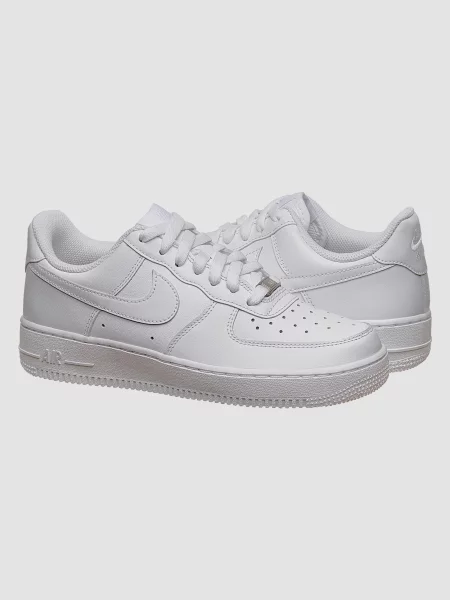 Кожаные повседневные кроссовки Nike Air Force 1 белые
