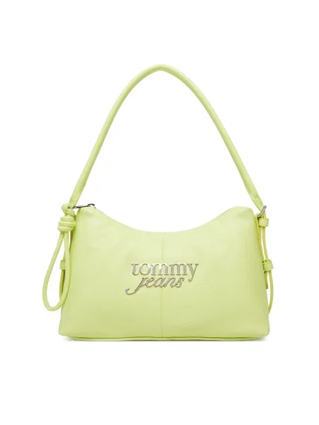 Tommy Jeans Kabelka Metal Logo Shoulder Bag zelená