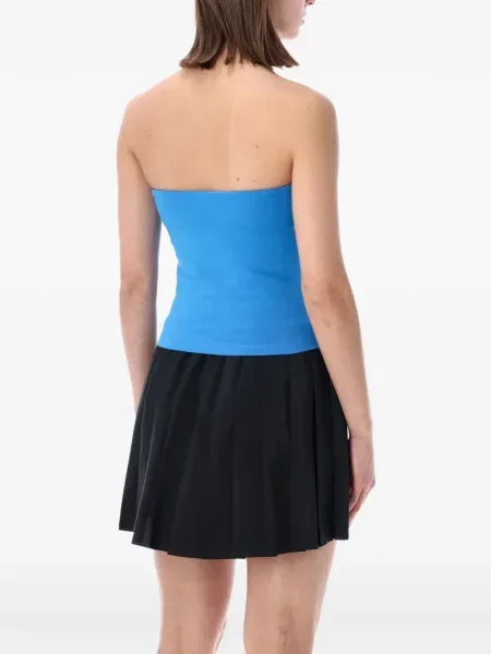 Top Nike cu broderie albastru