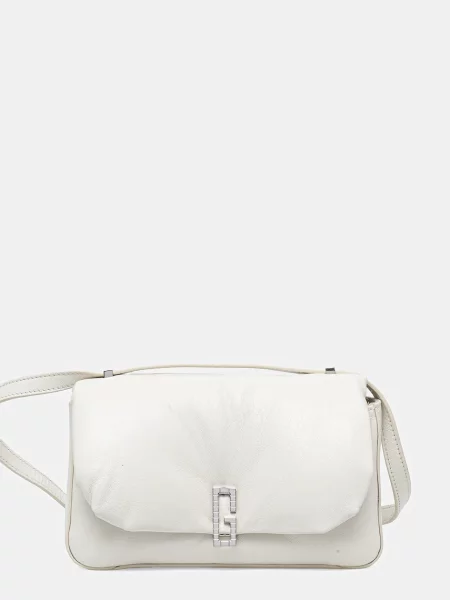 Guess geantă de piele ALIZEE bej