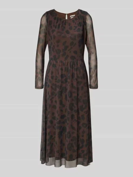 Taliowana sukienka casualowa ze wzorem na całej powierzchni Tom Tailor