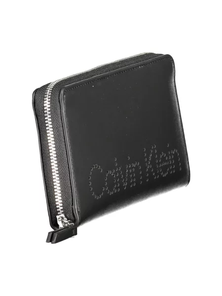 Lniany portfel Calvin Klein czarny