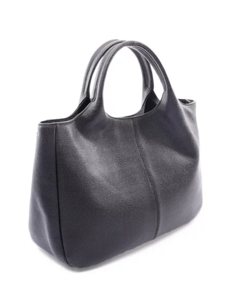 Кожена шопинг чанта Tod's черно