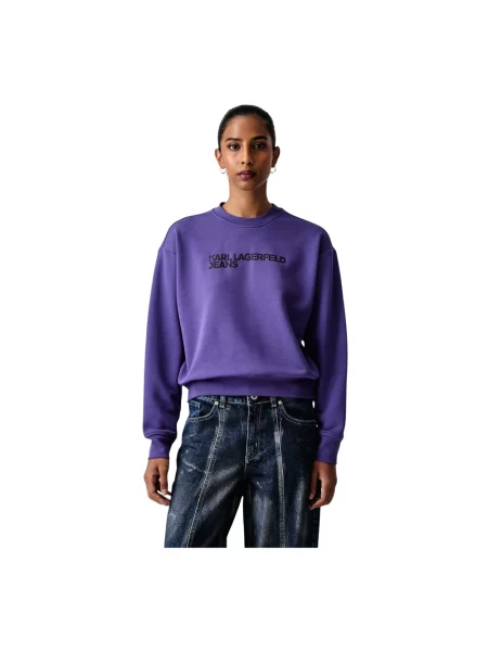 Bluza Karl Lagerfeld z logo fioletowa