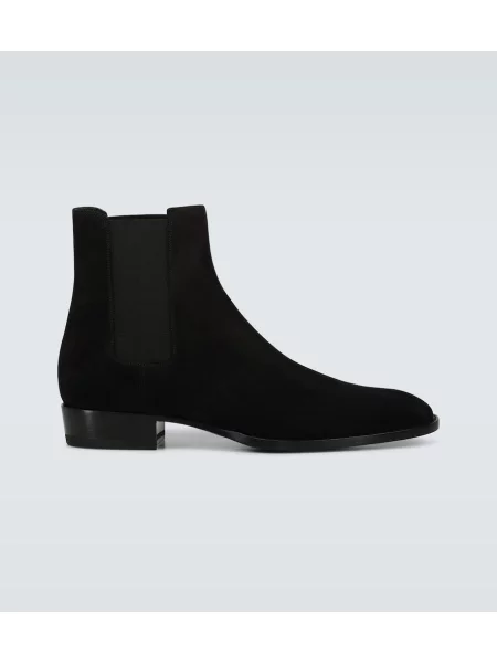 Botine chelsea Saint Laurent din piele de căprioară negru