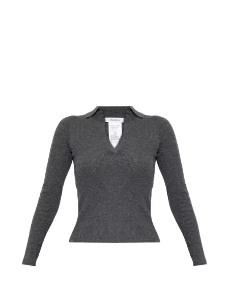 Tricou polo Max Mara din cașmir gri