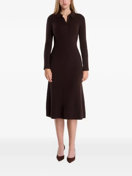 Lung rochie midi Gant tricotate maro
