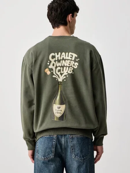 Baron Filou hanorac oversized pentru bărbați din verde