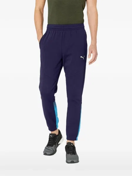Pantaloni Puma cu dungi alergare albastru