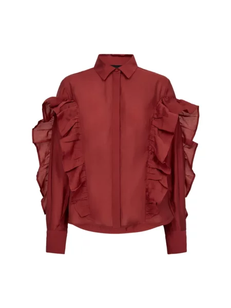 Koszula Copenhagen Muse z falbankami elegancka czerwona