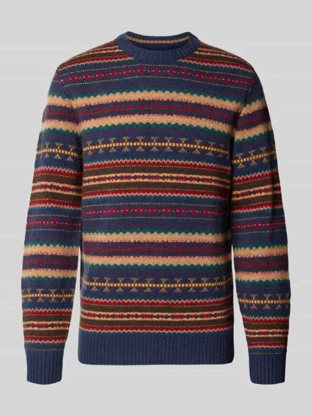 Sweter z dzianiny krój slim fit z mieszanka bawełny z okrągły dekolt Mcneal czerwony