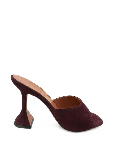 Sandale Amina Muaddi din piele de căprioară violet