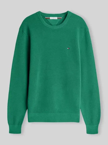 Sweter z czystej bawełny o kroju regular fit Tommy Hilfiger zielony