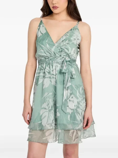 Rochie Guess cu model floral cu imagine verde