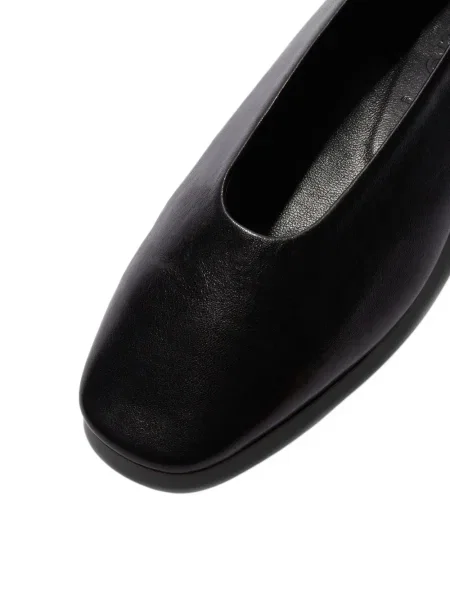 Balerini Aeyde din piele fără toc negru