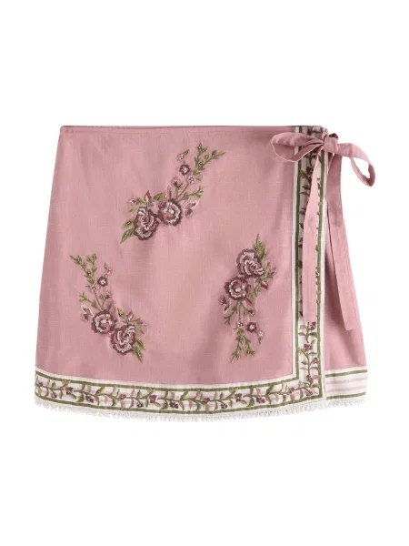 Next Fustă verde / mov orhidee alb