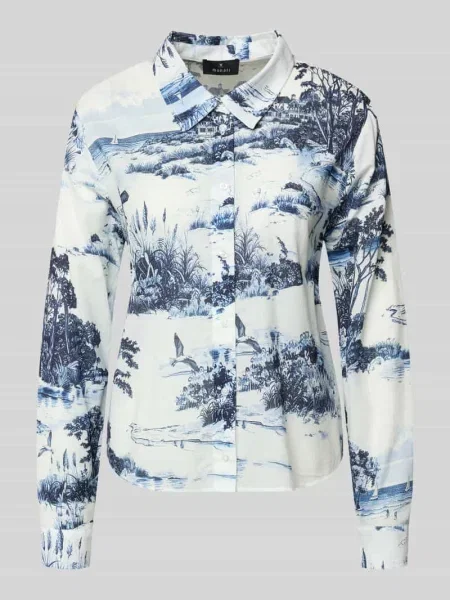 Bluzka o kroju slim fit w całościowym wzorze model Hamptons Landschaft' Monari