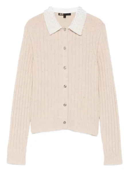 Kołnierzykowy kardigan Maje z koralikami