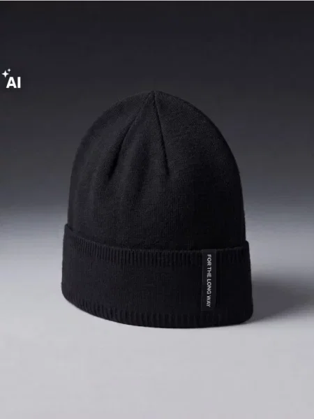 Sinsay Čepice beanie s viskózou a nášivkou černá