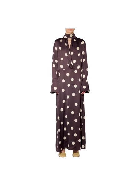 Sukienka maxi Liviana Conti w grochy fioletowa