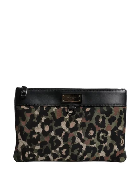 Geantă Dolce & Gabbana cu imagine cu model leopard din jacard negru